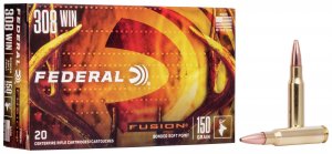 Náboj kulový Federal, Fusion, .308 Winchester, 150GR (9,7g), Bonded Soft Point