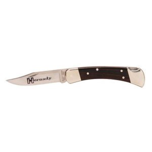 Zavírací nůž Hornady, Buck 110, dřevěná střenka, kožené pouzdro