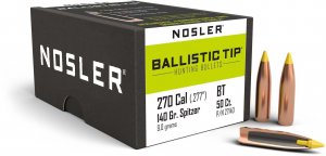 Střela Nosler, Ballistic Tip Hunting, .270/ .277", 140GR (9,7g), Ballistic Tip