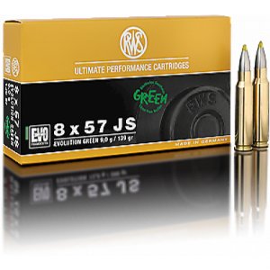 Náboj kulový RWS, EVO Green, 8x57JS, 9g/ 139GR, EVO Green