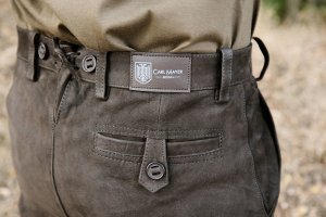 Kožené kalhoty Carl Mayer, vel.: 64, hnědé