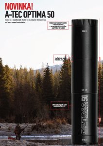 Tlumič A-TEC, model OPTIMA 50, modulový, pro ráže do .30" (7,62mm), na závit M16x1mm
