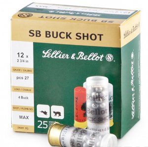 Náboj brokový Sellier bellot, Buck Shot, 12x70mm, brok 8,4mm, 36g