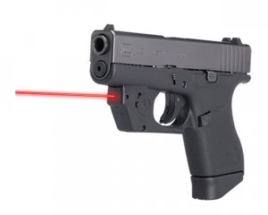 Laserový zaměřovač Viridian Weapon Tech, E Series, červený, pro pistole Glock 42/43, černý