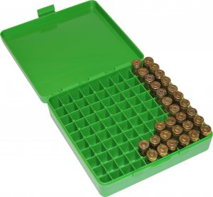 Krabička na náboje MTM Cases, Pistol, .45 ACP, 100ks, barva zelená