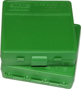 Krabička na náboje MTM Cases, Pistol, 9mm, 100ks, barva zelená
