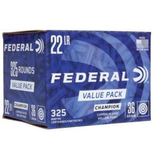 Náboj kulový Federal, Champion, .22LR, 36GR (2,3g), poměděná střela s HP, balení 325ks