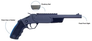 Pistole jednoranná Rossi, Model: Montenegro Pistol, Ráže: .45 Colt, hl: 9" (23cm), černá