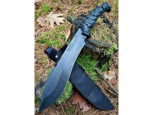 Mačeta Dachs Knives, Charon Omega, černá, pouzdro se závěsem