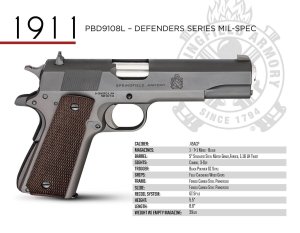 Pistole sam. Springfield Armory, Mod: 1911 MilSpec, Ráže: .45 ACP, hl.: 5", parkerizovaná