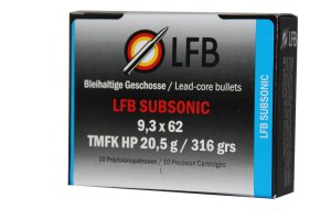 Náboj kulový LFB, SUBSONIC, 9,3x62, 316GR (20,5g), TMFK HP