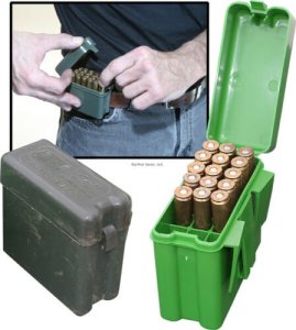 Krabička na náboje MTM CaseGard, na 20ks kulových od .220 Swift - .375 Mag, zelená