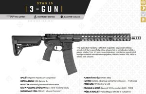 Puška sam. Stag Arms, Mod: STAG 15 3-Gun, Ráže: .223 Rem, hl.: 16", černá
