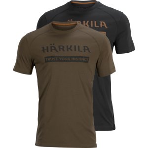 Triko Härkila Logo 2 ks v balení, barva: zelená/hnědá, velikost: XL