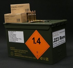 Náboj kulový GGG, Match Training, .223 Rem, 55GR (3,56g), FMJ, baleno po 50ks