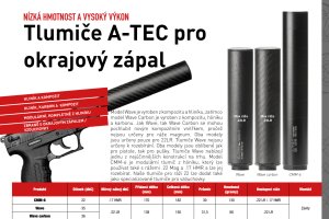 Tlumič A-TEC, model WAVE Carbon, pro malorážky, Ráže: .22LR, na závit M12x1mm