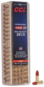 Náboj kulový CCI, Clean-22 HV Target, .22LR, 40GR (2,59g), LRN