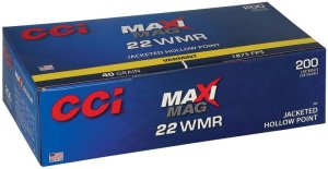 Náboj Kulový CCI, MAXI-MAG Varmint, 22WMR, 40GR (2,59g), JHP