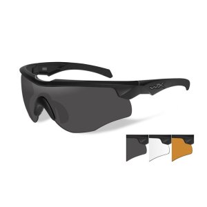 Brýle Wiley X, Rogue,skla: šedá+čirá+světle oranžová,černý  rámeček ,balistická odolnost