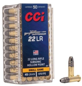 Náboj kulový CCI, Suppressor, 22LR, 45GR (2,92g), Hollow Point