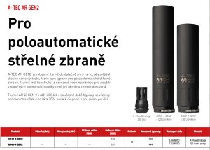 Tlumič A-TEC, AR 40-3 GEN2, Cerakote ráže do .30" (7,62mm), na A-Flow Birdcage QD Lock