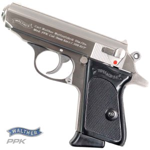 Pistole samonab. Walther, Mod.: PPK, Ráže: 9mm Br., hl.: 3,3", kapacita 6ran, nerez