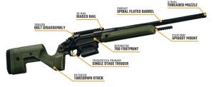Puška opak. Stag Arms, Model: Pursuit Sporter, Ráže: .308 Win, hl: 18" kanilovaná, černá