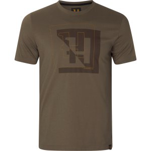 Triko Härkila H-logo S/S, barva: zelenohnědá, velikost: L