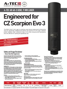 Tlumič A-TEC, AR 40-3 GEN2, Cerakote ráže do 9mm, pro EVO3, závit 18x1mm