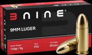 Náboj kulový BNine, 9mm Luger, 124gr/ 8g, FMJ