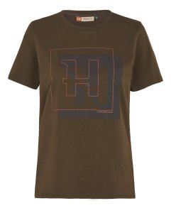 Triko Härkila H-logo S/S dámské, barva: zeleno-hnědá, velikost: M