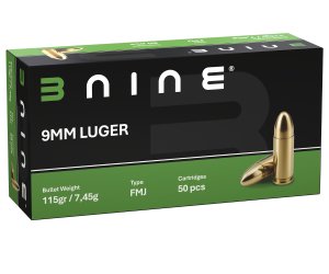 Náboj kulový BNine, 9mm Luger, Target, 115GR (7,45g), FMJ