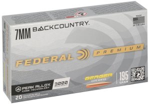 Náboj kulový Federal, Premium, 7mm Backcountry, 195GR (12,64g), Berger Elite Hunter