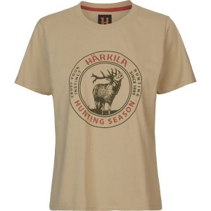 Triko Härkila Stag Badge S/S dásmké, barva: béžová, velikost: M