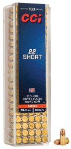 Náboj kulový CCI, Target/ Plinking - Short, .22 Short, 29GR, CPRN