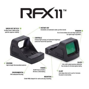 Kolimátor Viridian Weapon Tech, RFX11, 1x16 Micro, pro platformu Shield, černý