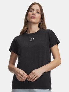 Tričko dámské Under Armour Rival Cotton Wash SS, barva: černá, velikost: M