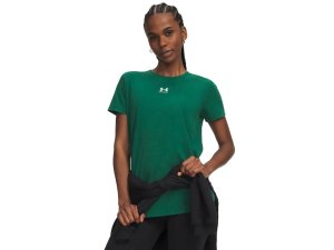 Tričko dámské under Armour Rival Cotton Wash SS, barva: zelená, velikost: M