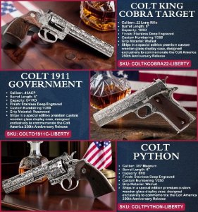 Pistole Colt, Model: 1911 250th Anniversary Set, Ráže: .45 ACP, hl.: 5" (127mm), nerez