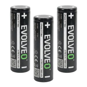 EVOLVEO LiPower 217 Max 5000 – Li-ion baterie 21700 (3.7 V / 5000 mAh) 3 ks