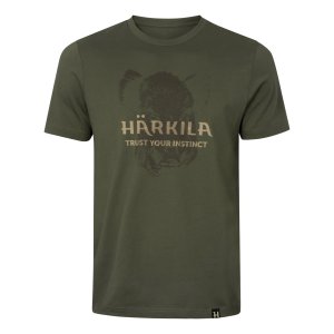 Triko Härkila Wildboar logo S/S, barva: tmavě zelená, velikost: M